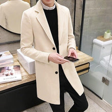 Load image into Gallery viewer, Fashion Men Casual Coat Luxury Business Trench Coat Men's Unique Style Coats Jackets Classic Windproof Simple Overcoat Long Oversized Coat Jacket
