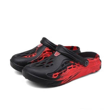 将图片加载到图库查看器，Fashion Men Sandals Summer Hole Rubber Clogs Garden Shoes Beach Flat Slippers Slip On Beach Sandals Lightweight Slippers Water Shoes
