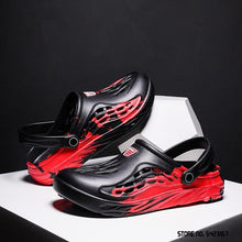 将图片加载到图库查看器，Fashion Men Sandals Summer Hole Rubber Clogs Garden Shoes Beach Flat Slippers Slip On Beach Sandals Lightweight Slippers Water Shoes
