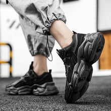 将图片加载到图库查看器，Fashion Mens Sneakers White Trend Casual Comfortable Black Mens Chunky Sneaker Design Summer White Outdoor Running Tennis Sneakers Sport Fashion Comfortable Casual Mens Sneakers

