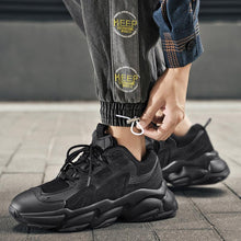 将图片加载到图库查看器，Fashion Mens Sneakers White Trend Casual Comfortable Black Mens Chunky Sneaker Design Summer White Outdoor Running Tennis Sneakers Sport Fashion Comfortable Casual Mens Sneakers

