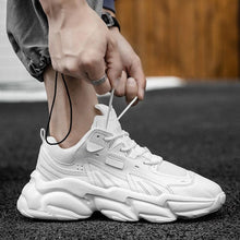 将图片加载到图库查看器，Fashion Mens Sneakers White Trend Casual Comfortable Black Mens Chunky Sneaker Design Summer White Outdoor Running Tennis Sneakers Sport Fashion Comfortable Casual Mens Sneakers
