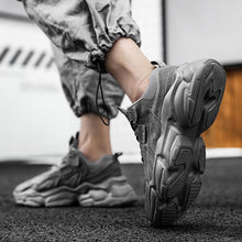 将图片加载到图库查看器，Fashion Mens Sneakers White Trend Casual Comfortable Black Mens Chunky Sneaker Design Summer White Outdoor Running Tennis Sneakers Sport Fashion Comfortable Casual Mens Sneakers
