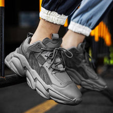 将图片加载到图库查看器，Fashion Mens Sneakers White Trend Casual Comfortable Black Mens Chunky Sneaker Design Summer White Outdoor Running Tennis Sneakers Sport Fashion Comfortable Casual Mens Sneakers
