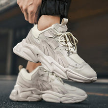 将图片加载到图库查看器，Fashion Mens Sneakers White Trend Casual Comfortable Black Mens Chunky Sneaker Design Summer White Outdoor Running Tennis Sneakers Sport Fashion Comfortable Casual Mens Sneakers
