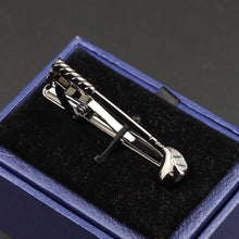 Load image into Gallery viewer, Fashion Metal Men Tie Clip Golden Musical Instrument Shape Simple Bar Clasp  Luxury Fashion Necktie Tie Clips Bar Variety Pattern Mens Suit Wedding Gift Unique Tie Clip
