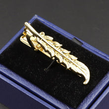 Load image into Gallery viewer, Fashion Metal Men Tie Clip Golden Musical Instrument Shape Simple Bar Clasp  Luxury Fashion Necktie Tie Clips Bar Variety Pattern Mens Suit Wedding Gift Unique Tie Clip

