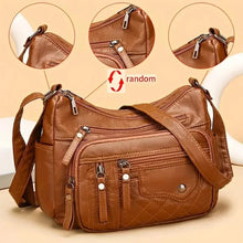 Load image into Gallery viewer, Fashion Multi Zipper Crossbody Bag, Soft Vegan Leather Shoulder Bag, Women's Multi Pockets Handbag Purse

