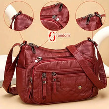 Load image into Gallery viewer, Fashion Multi Zipper Crossbody Bag, Soft Vegan Leather Shoulder Bag, Women's Multi Pockets Handbag Purse
