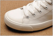 将图片加载到图库查看器，Fashion New Mens Light Breathable Canvas Casual Black White  High Top Solid Color Sneakers Shoes Vulcanized Mens Sports Walking Jogging Non Slip Athletic Sneakers
