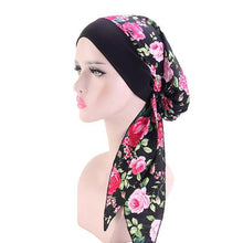 Load image into Gallery viewer, Fashion Printed Flowers Soft Beanie Turban Hat Inner Hijabs Cap Muslim Head Scarf Turban Bonnet Ladies Wrap Under Hijab Caps For Women

