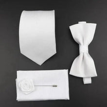 将图片加载到图库查看器，Fashion Red Business Necktie Matching Bowtie Flower Vintage Design Set For Men Self-Tie Bow Tie And Pocket Square Classic Business Tuxedo Wedding Bowties Handkerchief Set Men Necktie And Pocket Square Set
