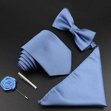 将图片加载到图库查看器，Fashion Red Business Necktie Matching Bowtie Flower Vintage Design Set For Men Self-Tie Bow Tie And Pocket Square Classic Business Tuxedo Wedding Bowties Handkerchief Set Men Necktie And Pocket Square Set
