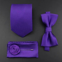 将图片加载到图库查看器，Fashion Red Business Necktie Matching Bowtie Flower Vintage Design Set For Men Self-Tie Bow Tie And Pocket Square Classic Business Tuxedo Wedding Bowties Handkerchief Set Men Necktie And Pocket Square Set
