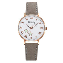 将图片加载到图库查看器，Fashion Set Watch Casual All-Match Leather Strap Student Watch Luminous Five-Pointed Star Dial Childrens Luminous Watch Women Casual Leather Female Wrist Watch Leather Band Quartz Watch
