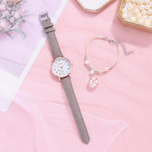 将图片加载到图库查看器，Fashion Set Watch Casual All-Match Leather Strap Student Watch Luminous Five-Pointed Star Dial Childrens Luminous Watch Women Casual Leather Female Wrist Watch Leather Band Quartz Watch
