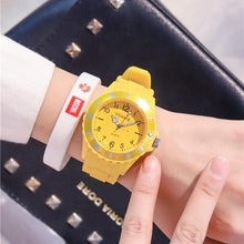 将图片加载到图库查看器，Fashion Silicone Women Watches Simple Sport Quartz Wristwatches Fresh Children Clock Casual Quartz Wristwatch Silicone Band Watch For Women Girls Student Watches
