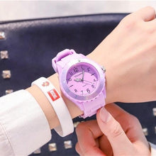 将图片加载到图库查看器，Fashion Silicone Women Watches Simple Sport Quartz Wristwatches Fresh Children Clock Casual Quartz Wristwatch Silicone Band Watch For Women Girls Student Watches
