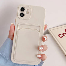 Load image into Gallery viewer, Fashion Sleek Phone Case For Iphone 11 Cases Card Slot Silicon Iphone 13 Pro Max 12 13 Mini Covers Elegant Simple Ultra-thin Back Mobile Phone Case with Card Holder
