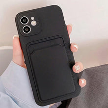 Load image into Gallery viewer, Fashion Sleek Phone Case For Iphone 11 Cases Card Slot Silicon Iphone 13 Pro Max 12 13 Mini Covers Elegant Simple Ultra-thin Back Mobile Phone Case with Card Holder
