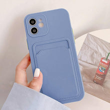 Load image into Gallery viewer, Fashion Sleek Phone Case For Iphone 11 Cases Card Slot Silicon Iphone 13 Pro Max 12 13 Mini Covers Elegant Simple Ultra-thin Back Mobile Phone Case with Card Holder
