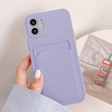 Load image into Gallery viewer, Fashion Sleek Phone Case For Iphone 11 Cases Card Slot Silicon Iphone 13 Pro Max 12 13 Mini Covers Elegant Simple Ultra-thin Back Mobile Phone Case with Card Holder
