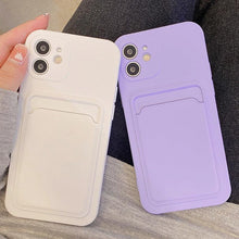 Load image into Gallery viewer, Fashion Sleek Phone Case For Iphone 11 Cases Card Slot Silicon Iphone 13 Pro Max 12 13 Mini Covers Elegant Simple Ultra-thin Back Mobile Phone Case with Card Holder

