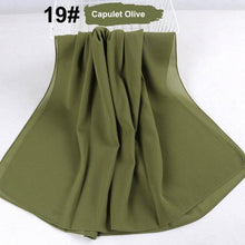 Load image into Gallery viewer, Fashion Soft Long Plain High Quality Premium Heavy Lightweight Elegant Chiffon Hijab Scarf  Scarves Hijabs Lightweight Islamic Head Wear Escharpe Shawls Long Shawls For Women
