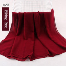 Load image into Gallery viewer, Fashion Soft Long Plain High Quality Premium Heavy Lightweight Elegant Chiffon Hijab Scarf  Scarves Hijabs Lightweight Islamic Head Wear Escharpe Shawls Long Shawls For Women
