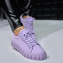 Load image into Gallery viewer, Fashion Spring New Purple Shoes Platform Sneakers Women Tenis Casual Shoes Lightweight Comfortable Vulcanize Shoes Luxury Fashion Womens Leather Sneakers
