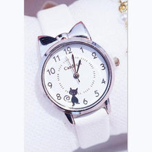 Load image into Gallery viewer, Fashion Student Girl Watch Cute Little Cat Watch Kids Children Quartz Watch Unisex Wrist Watches Stainless Steel Dial Leather Strap Watches Quartz Fashion Simple Cute Watches For Women
