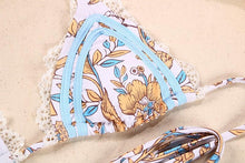 将图片加载到图库查看器，Fashion Swimwear Women Bikini Sets Women Lace Up Two Piece String Bikinis Beach Swimsuit Triangle Bathing Suit Side Tie Swimwear String Swimming Suit For Women Bathing Suit Micro Halter String Triangle Bikini
