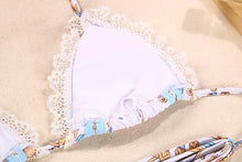 将图片加载到图库查看器，Fashion Swimwear Women Bikini Sets Women Lace Up Two Piece String Bikinis Beach Swimsuit Triangle Bathing Suit Side Tie Swimwear String Swimming Suit For Women Bathing Suit Micro Halter String Triangle Bikini
