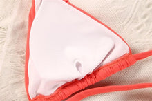 将图片加载到图库查看器，Fashion Swimwear Women Bikini Sets Women Lace Up Two Piece String Bikinis Beach Swimsuit Triangle Bathing Suit Side Tie Swimwear String Swimming Suit For Women Bathing Suit Micro Halter String Triangle Bikini
