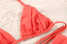 将图片加载到图库查看器，Fashion Swimwear Women Bikini Sets Women Lace Up Two Piece String Bikinis Beach Swimsuit Triangle Bathing Suit Side Tie Swimwear String Swimming Suit For Women Bathing Suit Micro Halter String Triangle Bikini
