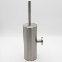 将图片加载到图库查看器，Fashion Toilet Cleaning Brush Holder Sets Wall Mount Stainless Steel Bathroom Accessories Hardware Black Chrome Toilet Bowl Brush with Stainless Steel Handle Durable Bristles Deep Cleaning Compact Bathroom Brush Save Space Good Grip Anti-Drip
