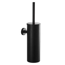将图片加载到图库查看器，Fashion Toilet Cleaning Brush Holder Sets Wall Mount Stainless Steel Bathroom Accessories Hardware Black Chrome Toilet Bowl Brush with Stainless Steel Handle Durable Bristles Deep Cleaning Compact Bathroom Brush Save Space Good Grip Anti-Drip
