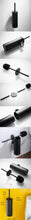 将图片加载到图库查看器，Fashion Toilet Cleaning Brush Holder Sets Wall Mount Stainless Steel Bathroom Accessories Hardware Black Chrome Toilet Bowl Brush with Stainless Steel Handle Durable Bristles Deep Cleaning Compact Bathroom Brush Save Space Good Grip Anti-Drip
