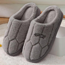 将图片加载到图库查看器，Fashion Winter Home Plush Slippers For Women Couples Non Slip House Shoes Unisex Men Indoor Bedrom House Slippers Cozy Fluff Bedroom Slippers Spa Slippers Closed Toe Design
