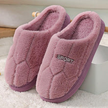 将图片加载到图库查看器，Fashion Winter Home Plush Slippers For Women Couples Non Slip House Shoes Unisex Men Indoor Bedrom House Slippers Cozy Fluff Bedroom Slippers Spa Slippers Closed Toe Design
