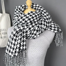Load image into Gallery viewer, Fashion Winter Long Soft Thick Warm Winter Scarves Lightweight Lady Cashmere Head Wrap Hijab Shawls Elegant White Black Scarf With Tassel For Women
