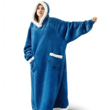 Load image into Gallery viewer, Fashion Winter Oversized Hoodies Sweatshirt Women Men Pullover Giant TV Blanket Hoodie Super Long Blanket With Sleeves  Super Long Flannel Blanket with Sleeves Winter Hoodie for Women Men Giant Fleece Pullover Oversized Hoodie
