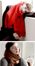 将图片加载到图库查看器，Fashion Winter Soft Wool Scarf Thickening Cashmere Lightweight Scarves Elegant Scarves Cashmere Escharpe Scarfs Lightweight Shawls Hijabs Shawls Scarves Warm Warps For Women
