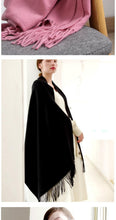 将图片加载到图库查看器，Fashion Winter Soft Wool Scarf Thickening Cashmere Lightweight Scarves Elegant Scarves Cashmere Escharpe Scarfs Lightweight Shawls Hijabs Shawls Scarves Warm Warps For Women
