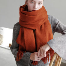 将图片加载到图库查看器，Fashion Winter Soft Wool Scarf Thickening Cashmere Lightweight Scarves Elegant Scarves Cashmere Escharpe Scarfs Lightweight Shawls Hijabs Shawls Scarves Warm Warps For Women
