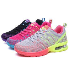 将图片加载到图库查看器，Fashion Women Lightweight Running Shoes Outdoor Sports Shoes Breathable Mesh Comfort Air Cushion Lace Up Sneakers Womans Athletic Sneakers Workout Running Shoes
