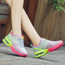 将图片加载到图库查看器，Fashion Women Lightweight Running Shoes Outdoor Sports Shoes Breathable Mesh Comfort Air Cushion Lace Up Sneakers Womans Athletic Sneakers Workout Running Shoes
