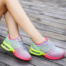 将图片加载到图库查看器，Fashion Women Lightweight Running Shoes Outdoor Sports Shoes Breathable Mesh Comfort Air Cushion Lace Up Sneakers Womans Athletic Sneakers Workout Running Shoes
