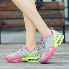 将图片加载到图库查看器，Fashion Women Lightweight Running Shoes Outdoor Sports Shoes Breathable Mesh Comfort Air Cushion Lace Up Sneakers Womans Athletic Sneakers Workout Running Shoes
