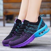 将图片加载到图库查看器，Fashion Women Lightweight Running Shoes Outdoor Sports Shoes Breathable Mesh Comfort Air Cushion Lace Up Sneakers Womans Athletic Sneakers Workout Running Shoes
